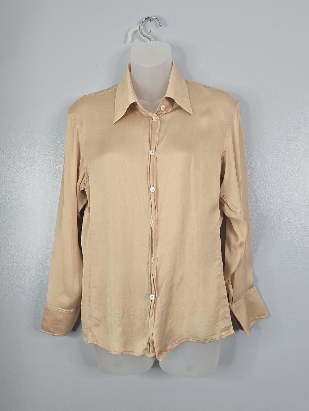 Yves Saint Laurent Beige Silk Button-up Shirt